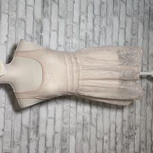 Lily White Pale Pink Lace Sheer Fairycore Tunic Top